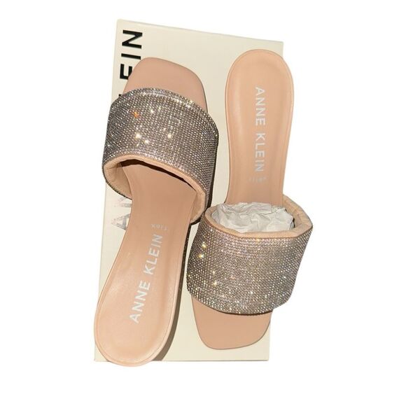 Anne Klein NIB Layda Crystal Slide Sandals Size 8 - Picture 7 of 9